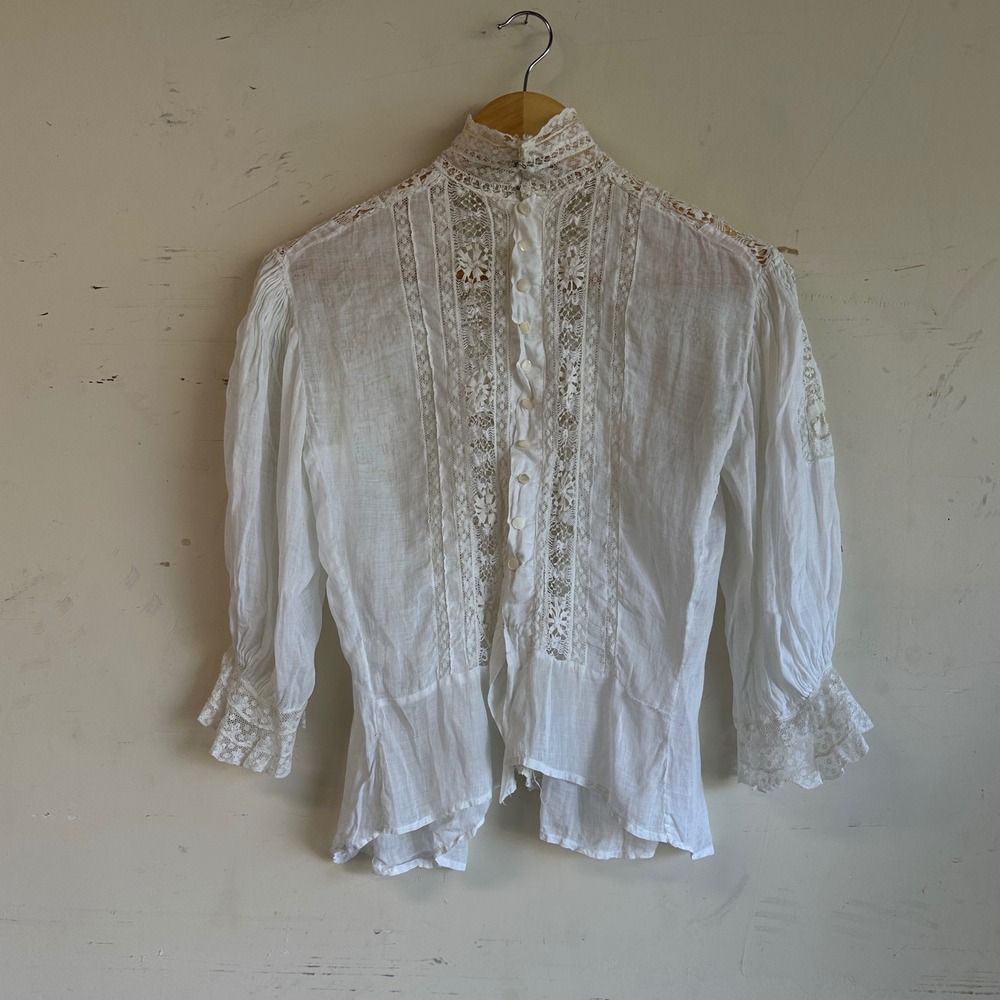 Antique Edwardian cotton lace blouse